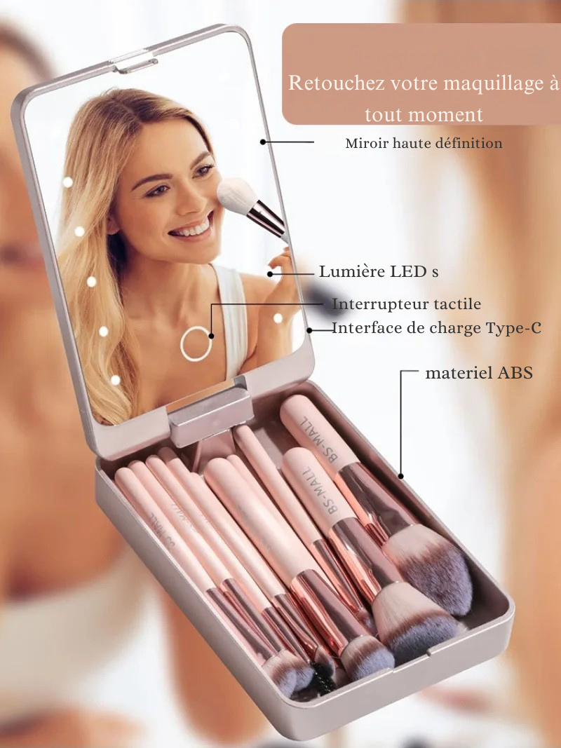 Miroir Éclairé avec pinceaux de luxe